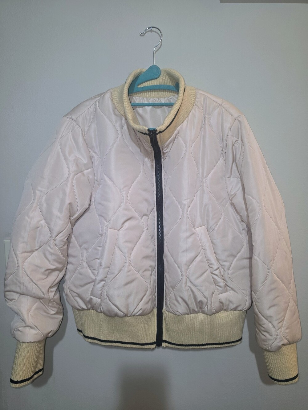 NWOT Shein Quilted Bomber Jacket - Light Tan - Size XL